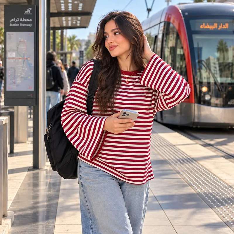 التيشيرت المخطط التراند الجديد مناسب للخروج الدراسة العمل وحتى السفر.. product image